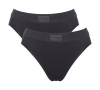 Sloggi Damen Slips, 2er Pack - Double Comfort Tai 2P, Unterhose, Stretch-Baumwolle Schwarz XL