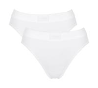 Sloggi Damen Slips, 2er Pack - Double Comfort Tai 2P, Unterhose, Stretch-Baumwolle Weiß L