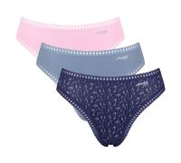 Sloggi Damen Slips, 3er Pack - GO Crush High Leg C3P, Unterhose, Stretch-Baumwolle Lila/Rosa/Blau 2XL
