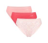 Sloggi Slip GO Crush High Leg C3P - Single Jersey, 95% Baumwolle/5% Elasthan - Damen Gr. S, rot