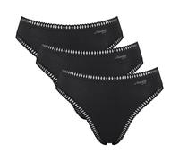 Sloggi Slip GO Crush hoher Beinausschnitt Spitze Baumwollmix 95/5 3er Pack XXL Schwarz