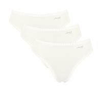 Sloggi Damen Slips, 3er Pack - GO Crush High Leg C3P, Unterhose, Stretch-Baumwolle Weiß L