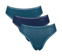 Sloggi Damen Slips, 3er Pack - GO Crush High Leg C3P, Unterhose, Stretch-Baumwolle XL Blau
