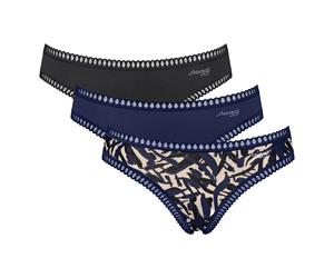 Sloggi Damen Slips, 3er Pack - GO Crush Mini C3P, Unterhose, Stretch-Baumwolle Blau 2XL
