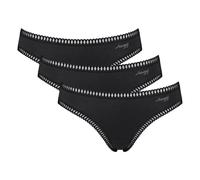 Sloggi Damen Slips, 3er Pack - GO Crush Mini C3P, Unterhose, Stretch-Baumwolle Schwarz XS