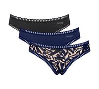 Sloggi Damen Slips, 3er Pack - GO Crush Mini C3P, Unterhose, Stretch-Baumwolle XS Blau