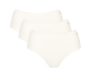 Sloggi Damen Slips, 3er Pack - GO Daily Cotton Midi 3P, Unterhose, Stretch-Baumwolle M Weiß
