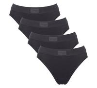 Sloggi Damen Slips, 4er Pack - Double Comfort Tai 4P, Unterhose, Stretch-Baumwolle Schwarz 2XL