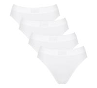 Sloggi Damen Slips, 4er Pack - Double Comfort Tai 4P, Unterhose, Stretch-Baumwolle Weiß L