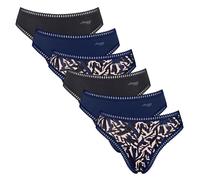 Sloggi Damen Slips, 6er Pack - GO Crush High Leg C6P, Unterhose, Stretch-Baumwolle XS Blau