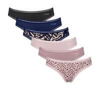 Sloggi Damen Slips, 6er Pack - GO Crush Mini C6P, Unterhose, Stretch-Baumwolle Blau/Rosa XS