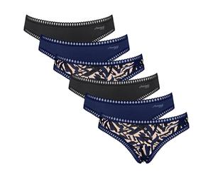 Sloggi Damen Slips, 6er Pack - GO Crush Mini C6P, Unterhose, Stretch-Baumwolle Blau XL