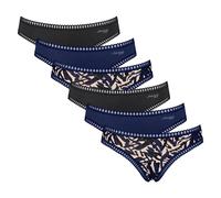 Sloggi Damen Slips, 6er Pack - GO Crush Mini C6P, Unterhose, Stretch-Baumwolle L Blau