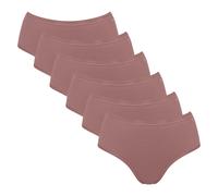 Sloggi Damen Slips, 6er Pack - GO Daily Cotton Midi 6P, Unterhose, Stretch-Baumwolle Braun / M M Braun