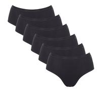 Sloggi Damen Slips, 6er Pack - GO Daily Cotton Midi 6P, Unterhose, Stretch-Baumwolle M Schwarz