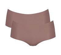 Sloggi Damen Shorts, 2er Pack - Zero Microfibre 2.0 Shorts, Mikrofaser, einfarbig Cacao L