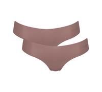 Sloggi Damen String, 2er Pack - Zero Microfibre 2.0 Hipstring, Mikrofaser, einfarbig Cacao S