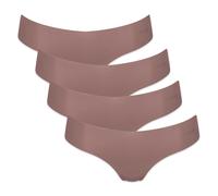 Sloggi Damen String, 4er Pack - Zero Microfibre 2.0 Hipstring, Mikrofaser, einfarbig Cacao L