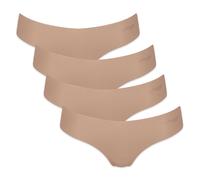 Sloggi Damen String, 4er Pack - Zero Microfibre 2.0 Hipstring, Mikrofaser, einfarbig Nude XL