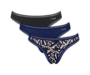 Sloggi Damen Strings, 3er Pack - GO Crush String C3P, Unterhose, Stretch-Baumwolle Blau / 2XL XXL Blau