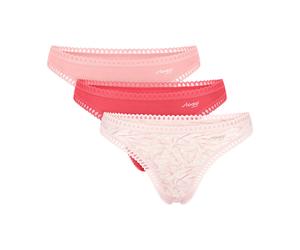 Sloggi Damen Strings, 3er Pack - GO Crush String C3P, Unterhose, Stretch-Baumwolle Rosa/Weiß / XL XL Mehrfarbig