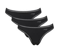 Sloggi String GO Crush Damen Single Jersey 95% Baumwolle 5% Elasthan mit Spitzendetails Schwarz L