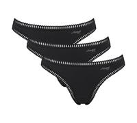 Sloggi Damen Strings, 3er Pack - GO Crush String C3P, Unterhose, Stretch-Baumwolle Schwarz / S S Schwarz
