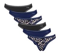 Sloggi Damen Strings, 6er Pack - GO Crush String C6P, Unterhose, Stretch-Baumwolle Blau XS