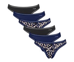 Sloggi Damen Strings, 6er Pack - GO Crush String C6P, Unterhose, Stretch-Baumwolle Blau XS