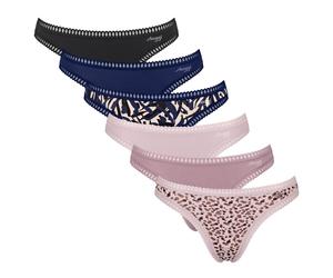 Sloggi Damen Strings, 6er Pack - GO Crush String C6P, Unterhose, Stretch-Baumwolle XL Blau
