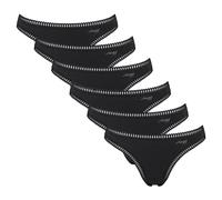 Sloggi Damen Strings, 6er Pack - GO Crush String C6P, Unterhose, Stretch-Baumwolle XS Schwarz