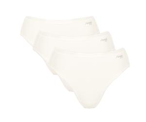 Sloggi Damen Tai-Slips, 3er Pack - GO Daily Cotton Tai 3P, Unterhose, Stretch-Baumwolle Weiß / L L Weiß