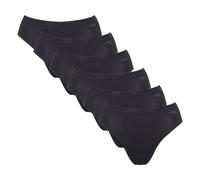 Sloggi Damen Tai-Slips, 6er Pack - GO Daily Cotton Tai 6P, Unterhose, Stretch-Baumwolle M Schwarz