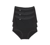 Sloggi Damen Slip Basic+ Maxi, 4er Pack, 95% Baumwolle/5% Elasthan, Schwarz Größe 42