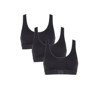 Sloggi Damen Unterhemd 3-Pack Double Comfort Top - Black - Größe 36