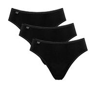 Sloggi Damen Unterhose 24/7 Cotton Tai , Baumwolle, 3-Pack, 44, Schwarz
