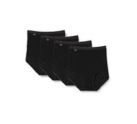 Sloggi Damen-Taillenslip Basic+ Maxi Single-Jersey 4er-Pack Baumwollmischung Schwarz Gr. 54