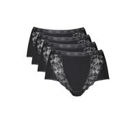 Sloggi Damen Slips Chic Maxi – mit Einsätzen aus elastischer Spitze – 4er Pack Gr. 40 Schwarz