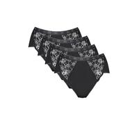 Sloggi Damen Midislip Chic Midi – 4er Pack, 95% Baumwolle/5% Elasthan – Schwarz Größe 36