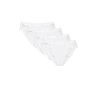 Sloggi Damen Tai-Slip Chic – 4er-Pack, Baumwolle/Elasthan, Weiß, Gr. 44