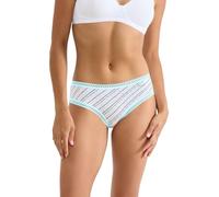 Hipster SLOGGI "GO Crush Hipster C3P", Damen, Gr. XXL, blau, light combination, Single Jersey, Obermaterial: 95% Baumwolle, 5% Elasthan, körpernah, Unterhosen, mit Spitzendetails (24457964-XXL) blau, 