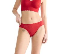 Slip SLOGGI "ZERO Feel Bliss", Damen, Gr. XS, rot (shanghai rot), Spitze, Obermaterial: 76% Polyamid, 24% Elasthan, Unterhosen, nahtlos mit Spitzenoptik (88576145-XS) shanghai rot