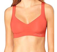 sloggi ZERO Feel Bralette - Bügelloser BH mit weich gepolsterten Cups, geschwungenem V-Ausschnitt & Push-Up Effekt - Nahtloses Bustier,Orange (Papaya 6341),XS