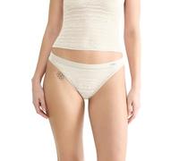 String SLOGGI "FREE Evolve", Damen, Gr. 1, weiß (silk weiß), Single Jersey, Spitze, Obermaterial: 65% Polyester, 35% Elasthan, unifarben, körpernah, Unterhosen, super weich, dehnfähig, Spitzendetails 