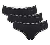 Hipster SLOGGI "GO Crush", Damen, Gr. S, schwarz, Single Jersey, Obermaterial: 95% Baumwolle, 5% Elasthan, körpernah, Unterhosen, Spitze, elastisch, weich, Multipack, Baumwollmix (66914025-S) schwarz
