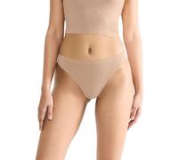 Tanga SLOGGI "GO Sense", Damen, Gr. S, peanut butter, Single Jersey, Obermaterial: 88% Modal, 12% Elasthan, figurbetont, Unterhosen Tanga, Modalmix, nahtlos, flacher Saum, elastisch, weich (94525503-S