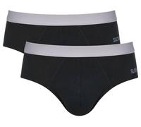 Slip SLOGGI "men GO ABC 2.0 Brief 2P", Herren, Gr. S, schwarz, Single Jersey, Obermaterial: 95% Baumwolle, 5% Elasthan, clean, unifarben, Unterhosen, super weicher Baumwoll- und Elasthan-Mix (25307218