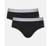 Slip SLOGGI "men GO ABC 2.0 Brief 2P", Herren, Gr. S, schwarz, Single Jersey, Obermaterial: 95% Baumwolle, 5% Elasthan, clean, unifarben, Unterhosen, super weicher Baumwoll- und Elasthan-Mix (25307218