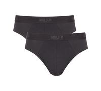 SLG Slip mit Label-Bund Modell 'Base Brief' im 2er-Pack in Anthrazit, Größe S
