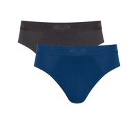 Sloggi 2P SLG Base Midi Briefs Schwarz/Blau Baumwolle Small Herren